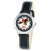 Tony Stark Boys' Stainless Steel Time Teacher Watch, Black Leather Strap