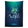 thumbnail image 3 of Ambesonne Joy Tablecloth Rectangular Table Cover, Calligraphy Joy to World, 60"x84", Dark Blue White, 3 of 4