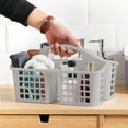 thumbnail image 5 of Plastic Shower Caddy Basket with Compartments & Handle, Bathroom, Bedroom, Kitchen, College Dorm, Garden, Under Sink (Gray), 5 of 6