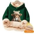 thumbnail image 5 of Big Girls Hoodies with Print Designs Long Sleeved Sweatshirt Tops Size 15-16T , Green, 5 of 5