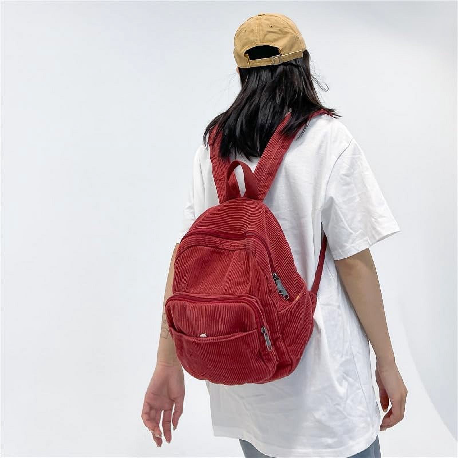 Small Mini Backpack Purse for Women Travel Corduroy Bag for 