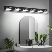 VEVOR 6-Light LED Modern Vanity Light Fixtures,40.35-Inch,Black Finish Bathroom Wall Lighting Fixture Over Mirror, with IP44 Waterproof, for Bathroom, Living Room, Bedroom, Hallway, Cool White 6000K
