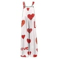 thumbnail image 3 of Fgvctg Valentine's Day Womens Overalls Wide Leg Pant Adjustable Love Heart Print Overalls Sleeveless Rompers Spaghetti Straps Jumpsuit Loose Bib Overalls Sprimg Clothes With Pockets Vermilion 2XL, 3 of 5