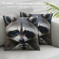 thumbnail image 3 of COMIO  Cute Raccoon with Firm Eyes Throw Pillow Covers Natural Forest Wild Animal Art Design Square Pillowcases for Home Decor Sofa Car Bedroom Pillow case, 3 of 5