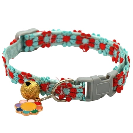 Cat Collar Breakaway Pendant Adjustable Neck Ring for Small Felines Party Decoration Red 35 cm