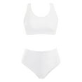 thumbnail image 3 of XIYON Women's Bikini Sets Women High Waisted Bikini Push Up Two Piece Swimsuit Retro Ruched Print Bikini Set Vintage Beachwear, 3 of 3