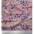 thumbnail image 1 of Soimoi Viscose Chiffon Fabric Leaves & Carnation Floral Print Fabric by Yard 42 Inch Wide, 1 of 1
