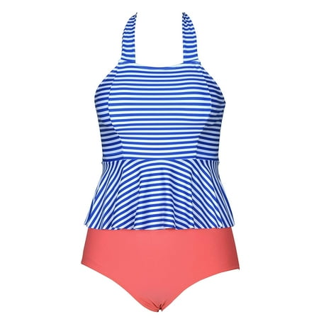 Cupshe Swimwear - Women's Medium Keeping You Accompained Stripe Tankini ...