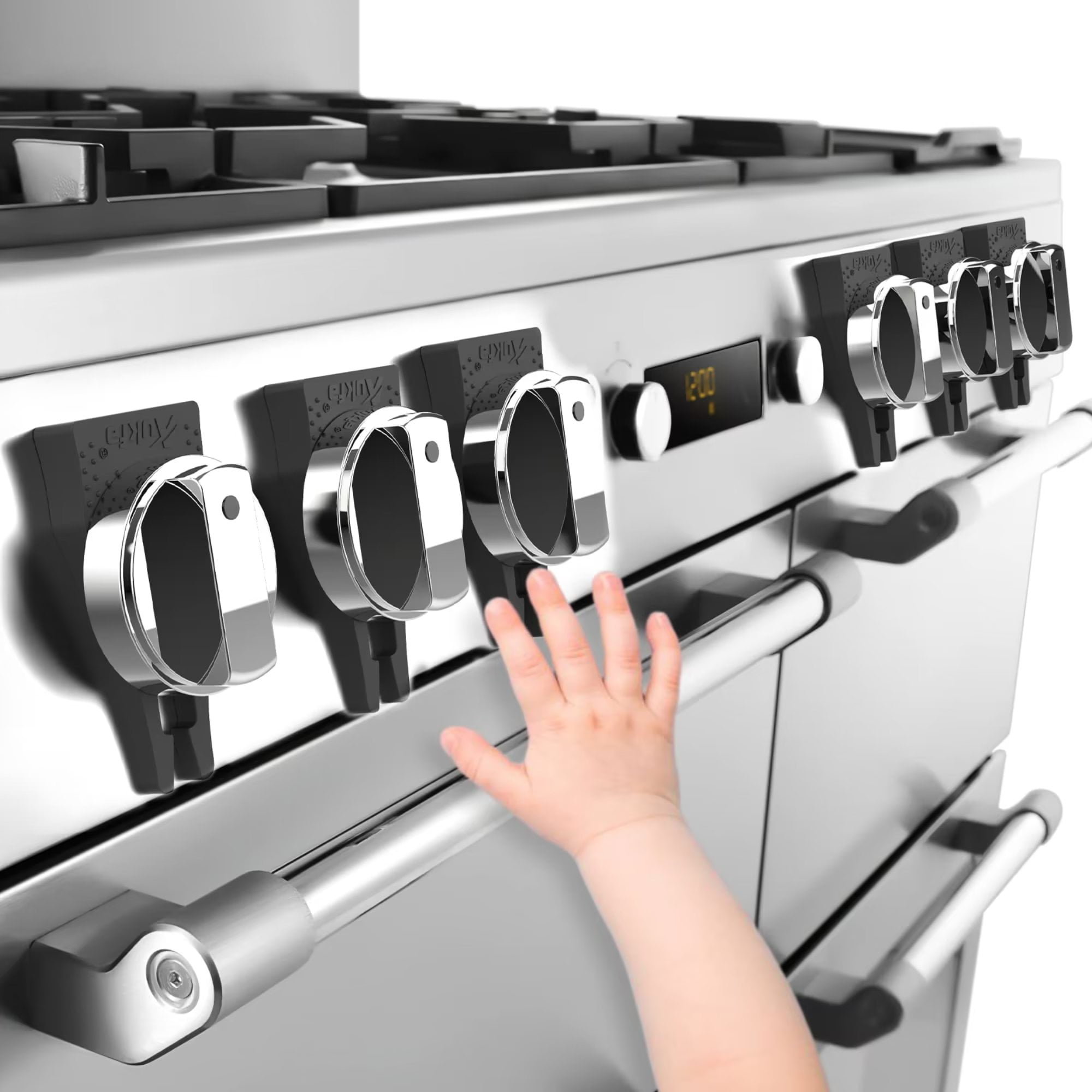Gas Stove Baby Proof Knobs Locks (6 Pack), Black Child Proofing Oven
