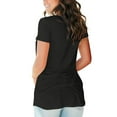 thumbnail image 4 of Black Women's Short Sleeve T-shirt, Women'S Casual Comfort V-Neck Solid Color Pocket Loose Fit Short Sleeve Shirt,Women's Short sleeve T-shirt L, 4 of 5