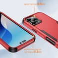 thumbnail image 3 of Dteck Case for iPhone 16 Pro, Heavy Duty Shockproof Protective Three Layers Phone Bumper Cover with Full Body Rubber Armor Bumper Dropproof Protection for iPhone 16 Pro,Red+Black, 3 of 5