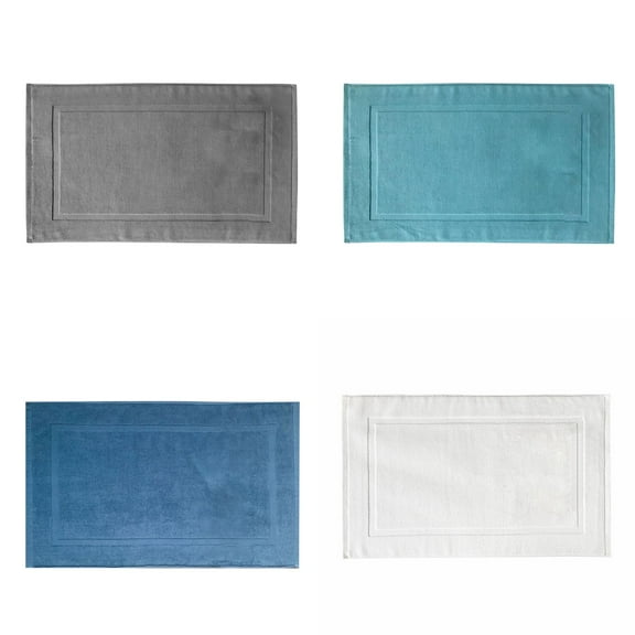 4PCS White Cotton Classic Rug Bath Mats Absorbent Cotton Hotel Spa Shower Bathtub Mats [Not A Bathroom Rug] Machine Washable Shower Bathroom Floor Towel