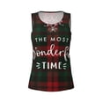 thumbnail image 4 of Xecao Wonderful Time Christmas print women's scoop neck, loose-fit workout tank tops for the gym., 4 of 9