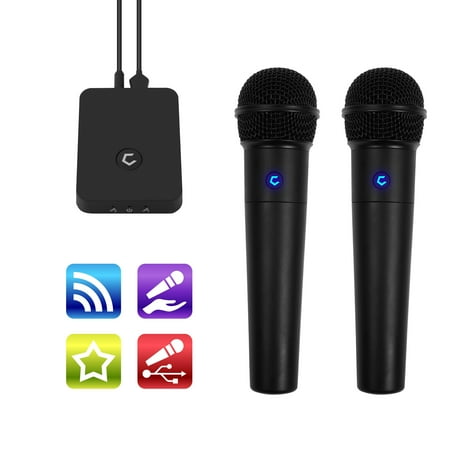 Cobble Pro Portable Bluetooth Karaoke System & 2-pc Wireless Microphone Singing Anywhere for Cell Phone iPhone iPad Tablet Laptop (Source Vocal Removal Technology)(Echo Sound Effect)(USB Rechargeable)