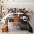thumbnail image 2 of Erosebridal Grunge Square Twin Quilt Set for Women Men, Abstract Block Print Twin Coverlet Set, Orange, 2 Pieces, 2 of 7