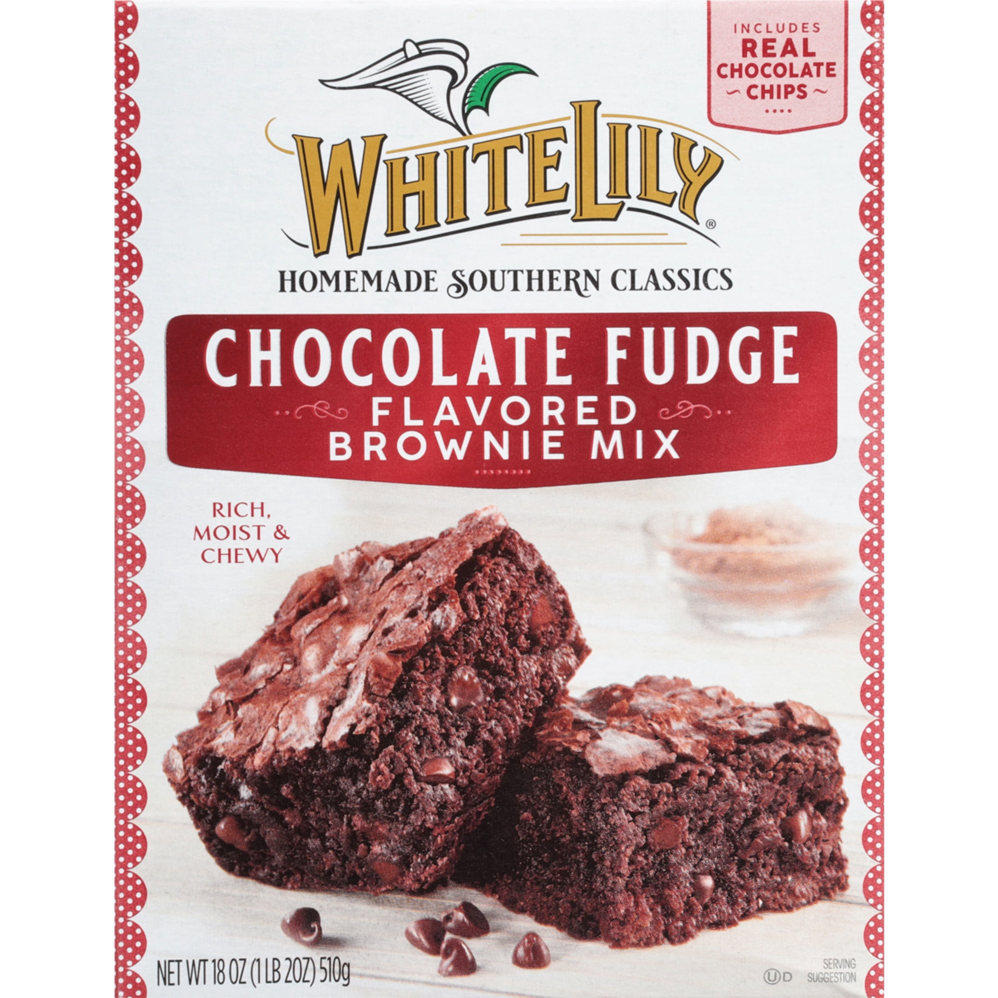 (6 pack) White Lily Chocolate Fudge Brownie Mix, 18 oz Box