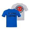 thumbnail image 1 of Playera Spiderman para Niño Juvenil, Estampados de Moda Gris Jaspe y Azul Rey 2 pack Talla 16, 1 of 3