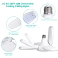 thumbnail image 3 of Luz de garaje Neoglint 2PCS LED Garage Light AC85-265V 60W Luces de techo plegables deformables con 4 paneles ajustables 6000-6500k Luz blanca natural para garaje Almacén Taller Sótano Gimnasio Cocina Neoglint Luz de garaje, 3 of 7