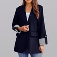 thumbnail image 2 of Lroveb Blazers for Women Business Casual Fashion Up Suit Slim Seven Points Roll Sleeve Jacket Woman Suit Jacket, 2 of 4