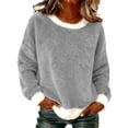 thumbnail image 1 of Chandails d'Automne et d'Hiver Grande Taille pour Femmes, Chandail à Capuchon à Col Rond en Flanelle Uni à la Mode et Décontracté pour Femmes, Chandails à Capuchon Amusants, 1 of 4