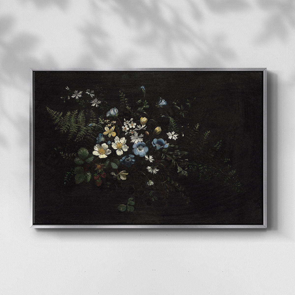 Vintage Botanical Print-XXXV By Wexford Home Framed in Silver Wood Gallery Wrapped Canvas 17 in. x 25 in.