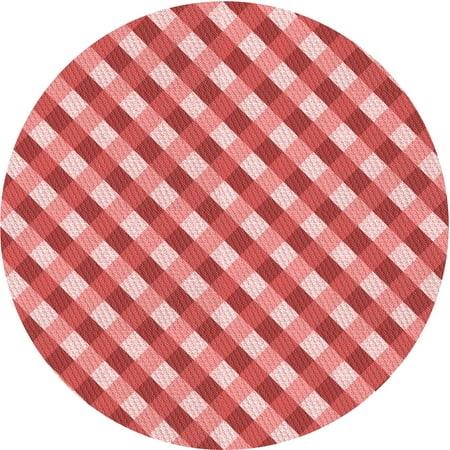 

Ahgly Company Indoor Round Patterned Pastel Pink Area Rugs 3 Round