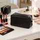 thumbnail image 1 of Neceser | Organizador de artículos de aseo de viaje | Estuche de cosméticos de gran capacidad para mujer | Neceser de piel, 1 of 6