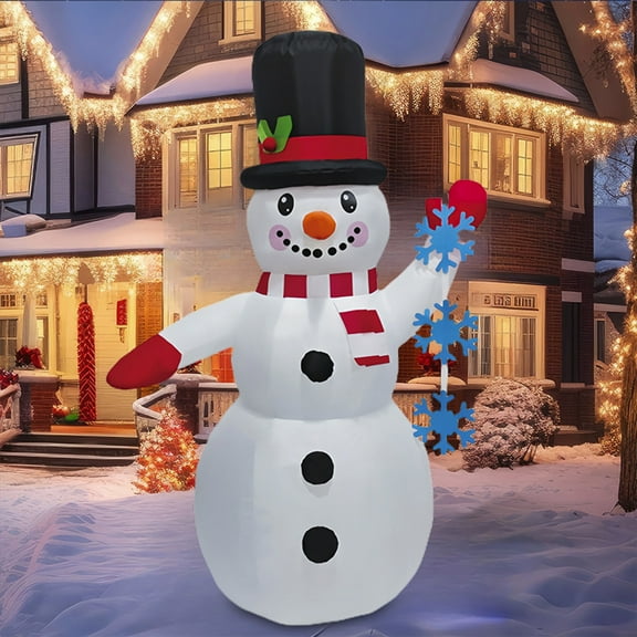 4-foot LED Christmas Inflatable Snowman, Outdoor Blow-Up Yard Decoration for Garden and Lawn Parties D