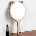 thumbnail image 3 of YAOMOBB Small Mirror Creative Makeup Mirror Compact Wooden Handle Design, 3 of 6