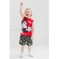 thumbnail image 3 of Disney Mickey Mouse Toddler Boys T-Shirt Tank Top and French Terry Shorts 3 Piece Outfit Set Red/Black/Blue 2T, 3 of 5