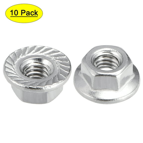 M4 Serrated Flange Hex Lock Nuts 316 Stainless Steel 10 Pcs