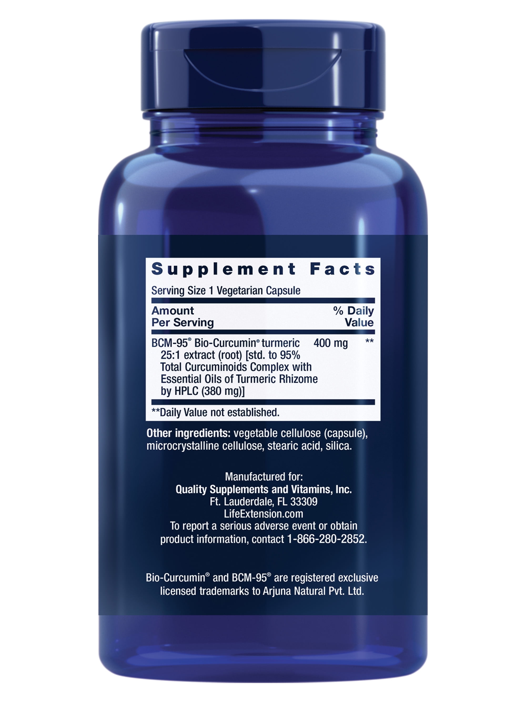 Life Extension, Super Bio-Curcumin® Turmeric Extract, 400 mg, curcumin, whole-body health, highly absorbable, vegetarian, 60 capsules