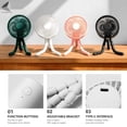 thumbnail image 5 of PULLIMORE Mini Handheld Personal Fan Rechargeable Clip On Fan Portable Stroller Baby Fan (White), 5 of 8