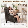 thumbnail image 6 of Aprafie Ergonomic Wingback Chair, 20.7" High Back Accent Chair with Ultra-Thick Cushion, Solid Wood Arms & Legs for Living Room, Bedroom, Reading Nook, Dark Brown, 6 of 7
