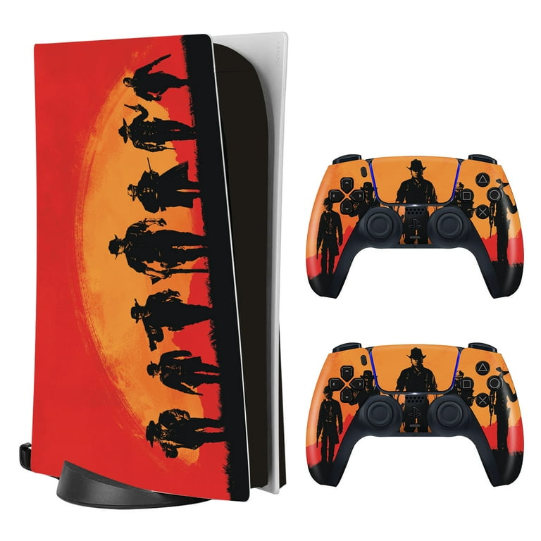 Full Set Skin Decal for PS5 Console Disc Edition,Red Dead Redemption 2  Sticker Vinyl Decal Cover Wrap for Playstation 5 Console and 2 Controllers:  : PC & Video Games