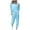 Sky Blue, variant on Bxsruta Two Piece Outfits for Women Loose Two-piece Sets Solid Long Sleeve Tops Vest Casual Pants Sweatsuit Lounge Workout Sets for Women