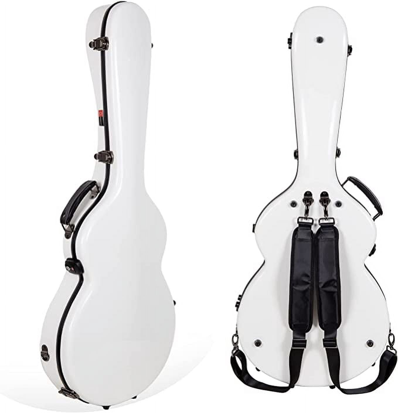 Crossrock Deluxe Fiberglass Case for 335 Style 6 Strings Semi-Hollow & Hollowbody Electric Guitars with TSA Lock-White