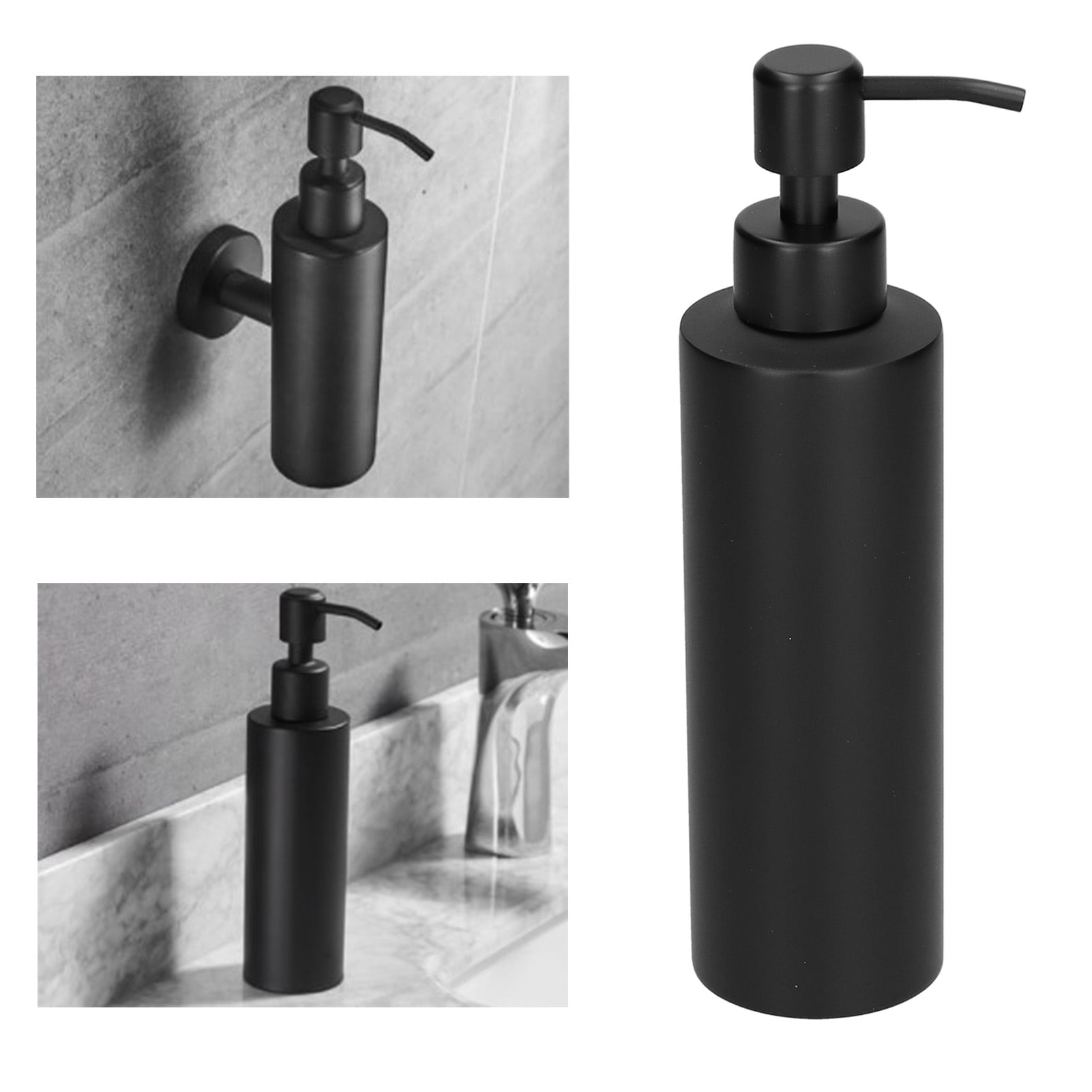 Glass Lotion Bottle Black Stainless Steel Compression Pump Soap Bottle  Clear Press Bathroom Soap Bathroom Accessories