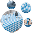 thumbnail image 7 of BALCONY & FALCON Rectangle Gingham Tablecloth Yarn Dyed Checkered Table Cloth for Dining, Sky Blue, 57" x 118", 7 of 7