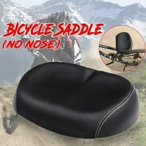 Black Comfortable Leather Metal Soft Wide Large No Pressure Bicycle Saddle Bike Seat Cushion Bicycle Accessories