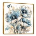thumbnail image 2 of Designart "Poppy Flowers In Pale Blue And White I" Poppies Floater Framed Canvas Art Print, 2 of 5