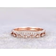thumbnail image 2 of 0.50 Carat 2 pcs Real Moissnaite Stacking Curved Design art deco wedding band anniversary Ring Silver 18k Rose Gold Plating set, 2 of 9