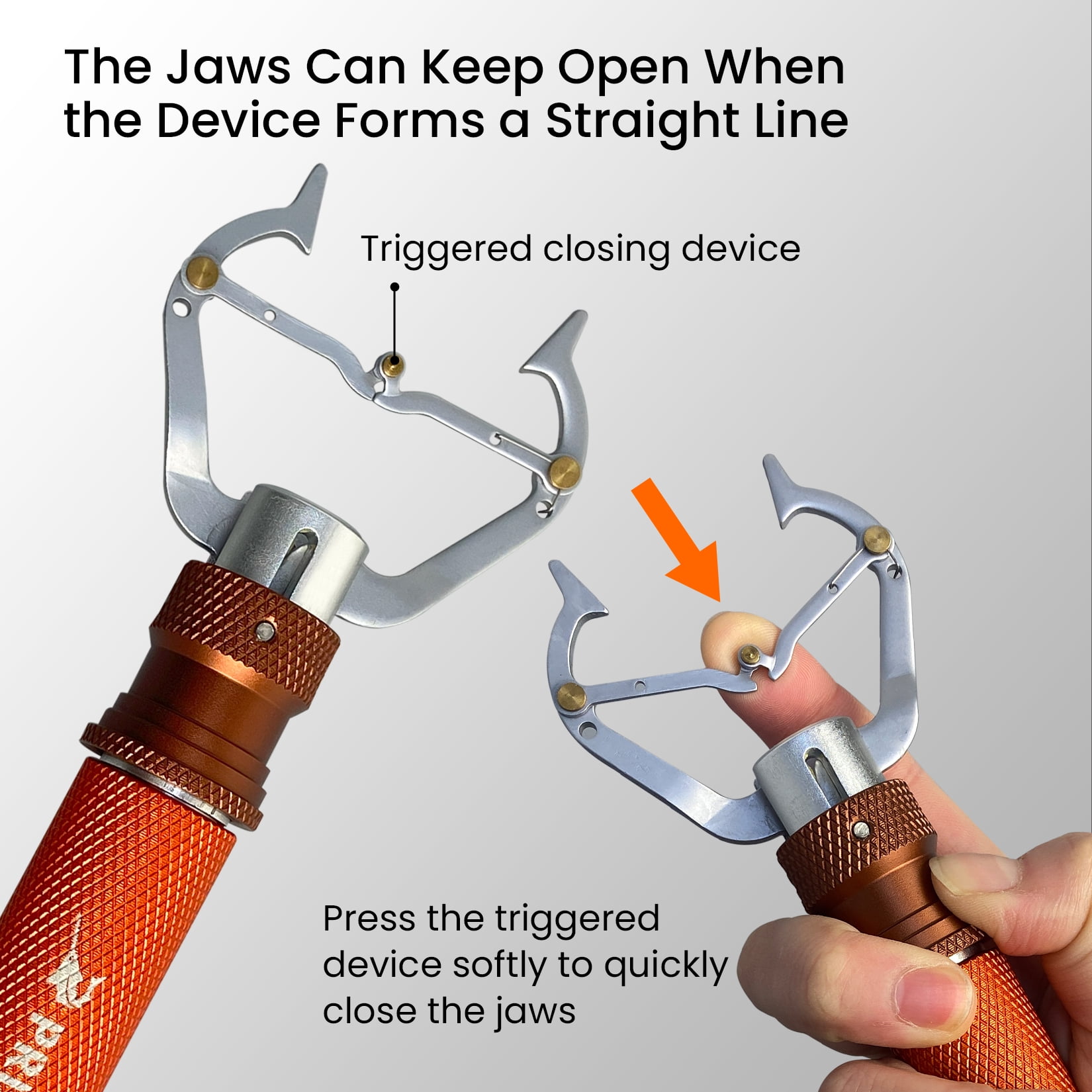 Pristis Metal Fish Lip Gripper, Stainless Steel Fishing Grabber for Freshwater Saltwater