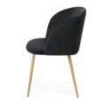 thumbnail image 3 of Comedor Completo ALTEREGO DESIGN con Mesa de Cristal y 4 sillas Tapizadas en Terciopelo Negro con Patas de Metal Efecto madera, 3 of 3