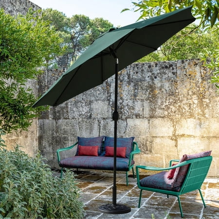 Davee Furniture 9 Ft Green Patio Umbrella with Base Included