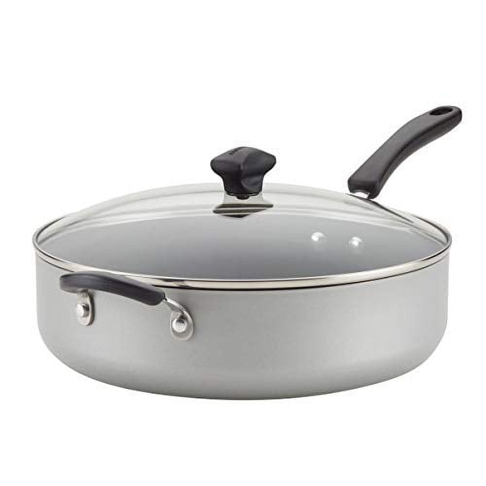 Farberware Cookstart 6 Quart Aluminum DiamondMax Nonstick Jumbo Cooker Chef's Pan, Silver