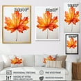 thumbnail image 4 of Designart "Orange Autumn Maple Leaf in Minimalism" Floral Framed Wall Art - Traditional Orange Tree Maple Bedroom Framed Canvas Wall Art, 4 of 6