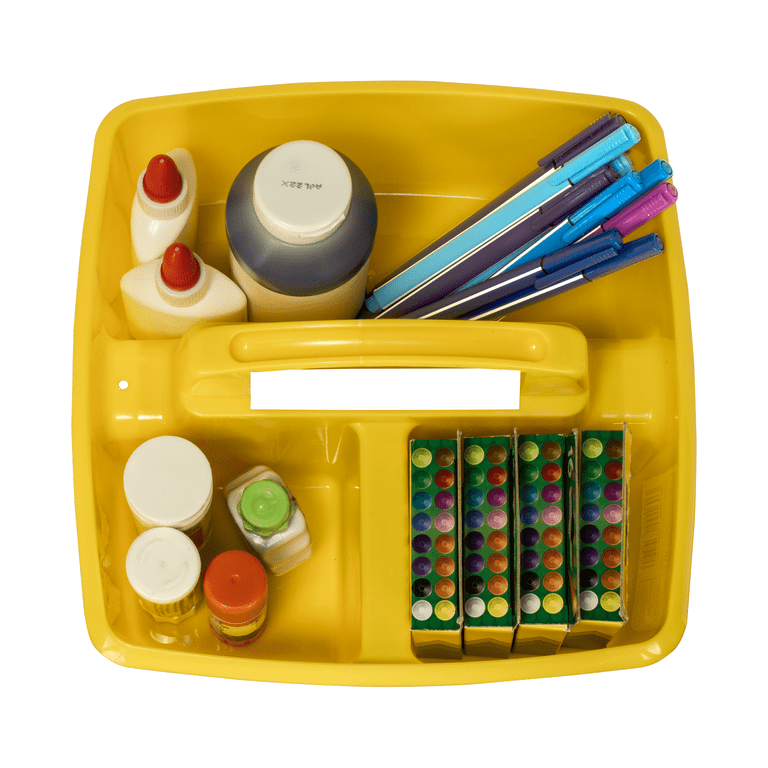 KeFanta Cleaning Caddy Organizer with Handle, Yellow Plastic