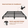 thumbnail image 4 of Heavy - duty 6 - pulgada negra queen metal marco de cama con iron slat support, 800lbs capacity, no necesita colchón base, 4 of 6
