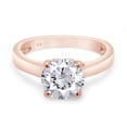 thumbnail image 3 of White Lab Created Moissanite Diamond Solitaire Engagement Wedding Ring In 14K Rose Gold Plated Sterling Silver(G-H Color,1.50 Cttw)-7.5, 3 of 7